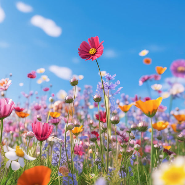 Fleurs colorées symbolisant la joie et la créativité de La Désinvolte